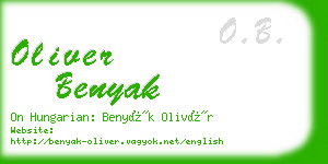 oliver benyak business card